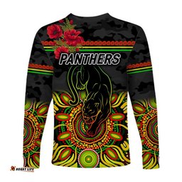 Penrith Panthers ANZAC Long Sleeve T-shirt Poppy Flowers White