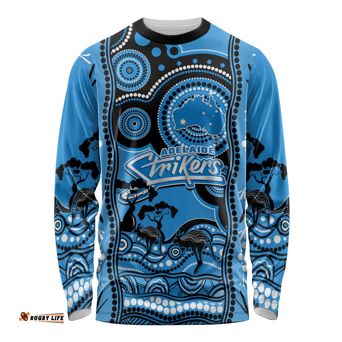 Adelaide Strikers Cricket Long Sleeve T-shirt Happy Australia Day Aboriginal Art