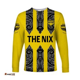 Custom Personalised Wellington Phoenix The Nix Maori Long Sleeve T-shirt Soccer Club Original Style Yellow