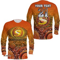 Custom Personalised Perth Scorchers Indigenous Aboriginal Arts Long Sleeve T-shirt