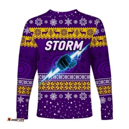 Melbourne Storm Long Sleeve T-shirts Christmas Simple Style Purple