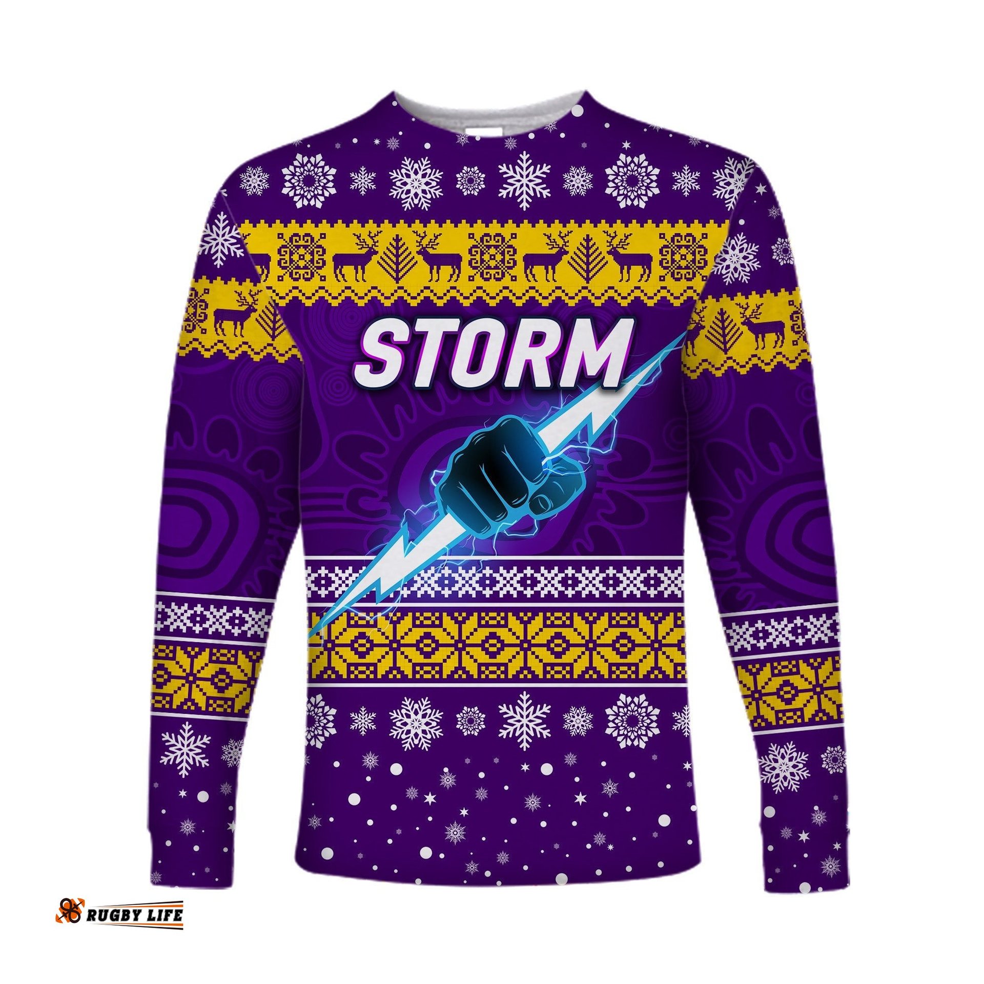 Melbourne Storm Long Sleeve T-shirts Christmas Simple Style Purple
