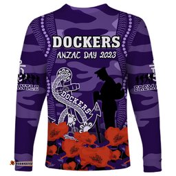 Dockers Football ANZAC Long Sleeve T-shirt Aboriginal Mix Poppy Camouflage