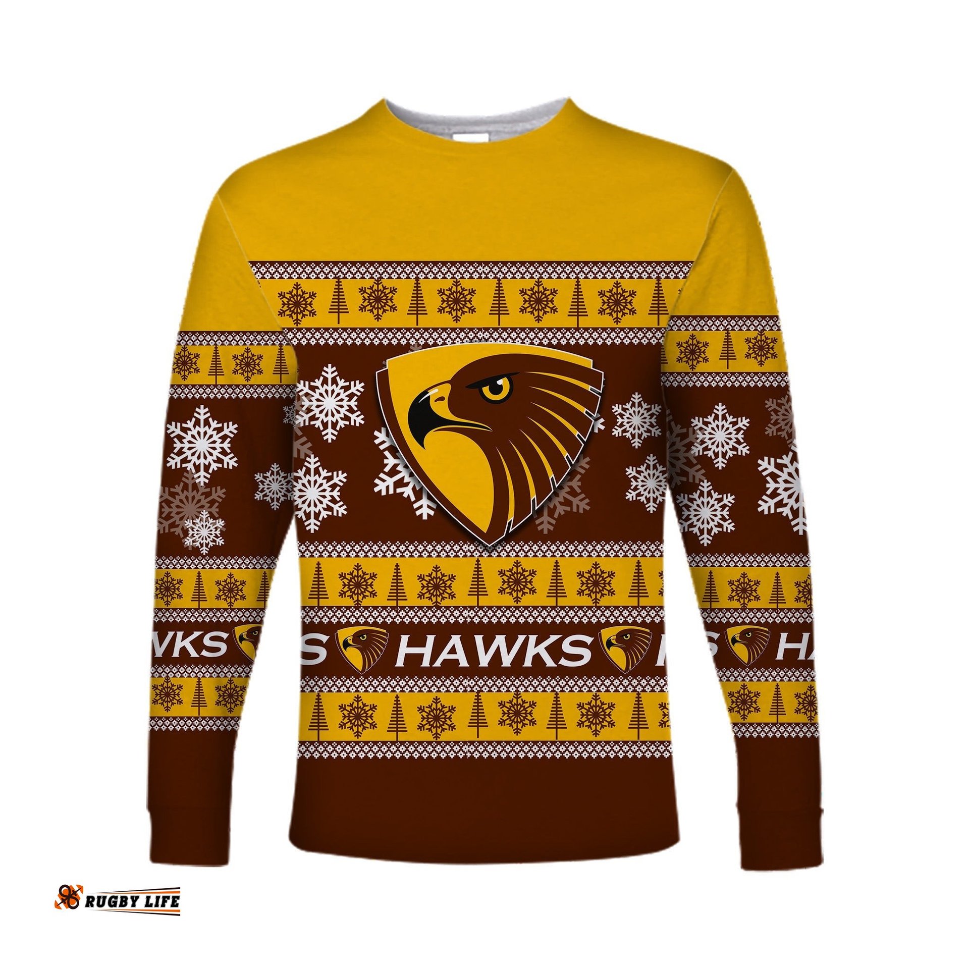 Hawks Long Sleeve T-shirt Christmas Style