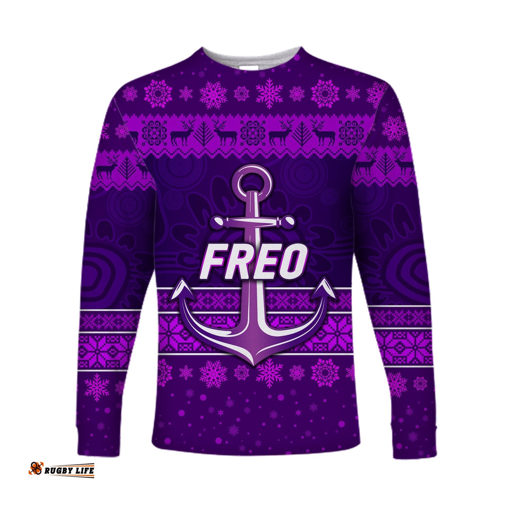 Fremantle Dockers Long Sleeve T-shirts Freo Christmas Simple Style Purple