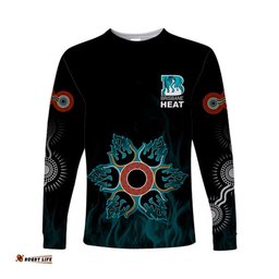 Custom Personalised And Number Brisbane Heat Long Sleeve T-shirts Twenty20 Cricket Replica Jersey