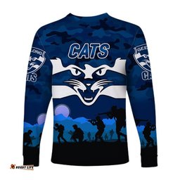GeelongCats ANZAC Long Sleeve T-shirt Simple Style