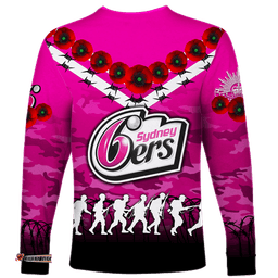 Sydney Sixers ANZAC Long Sleeve T-shirt Camouflage With Poppy