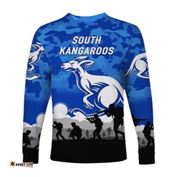 South Alice Football Club Kangaroos ANZAC Long Sleeve T-shirt Simple Style