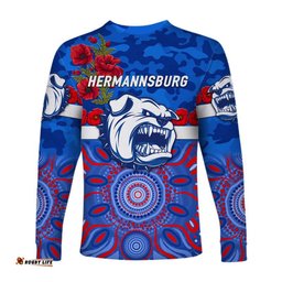 Hermannsburg Western Aranda Bulldogs Football Club ANZAC Long Sleeve T-shirt Indigenous