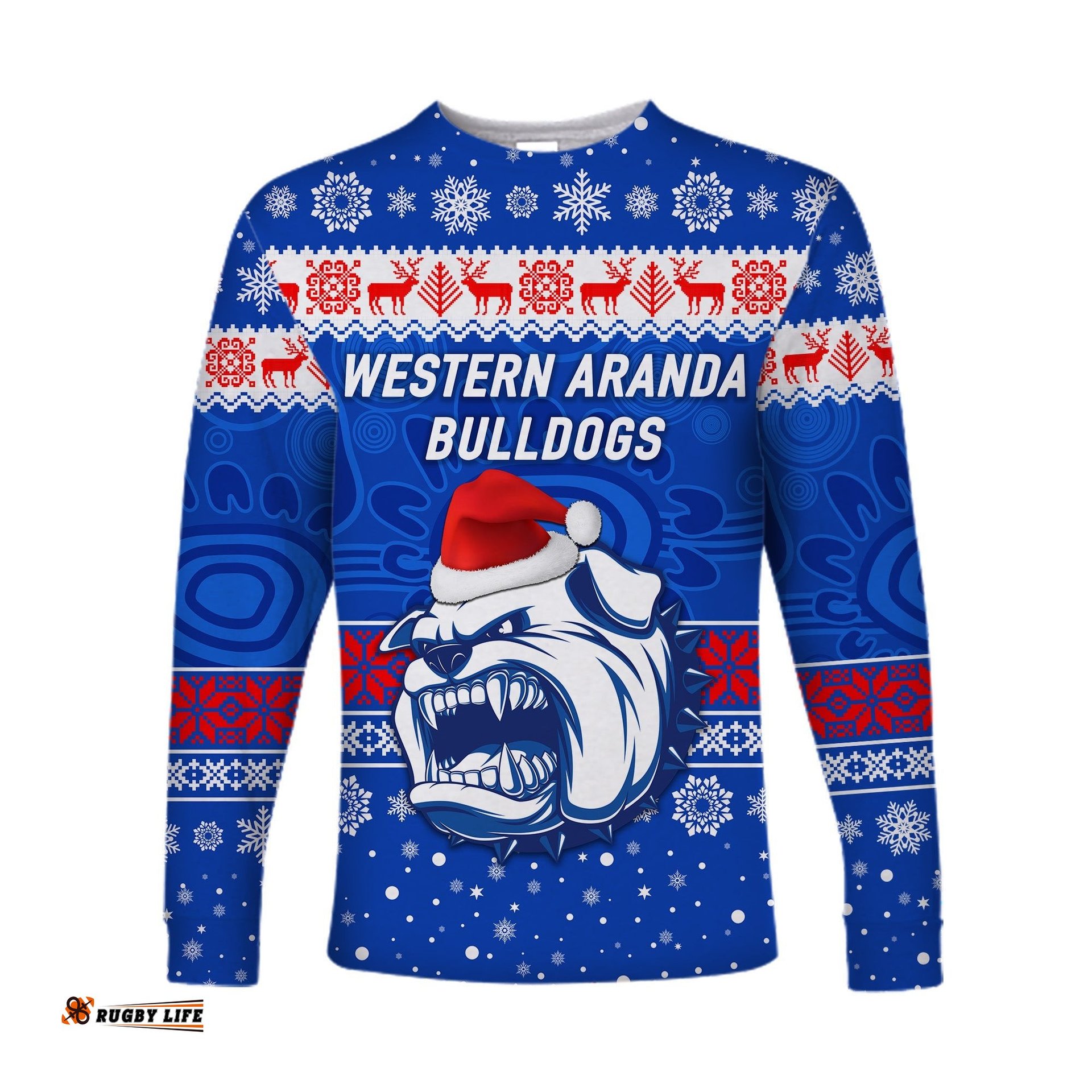 Hermannsburg Western Aranda Bulldogs Football Club Long Sleeve T-shirt Christmas Simple Style