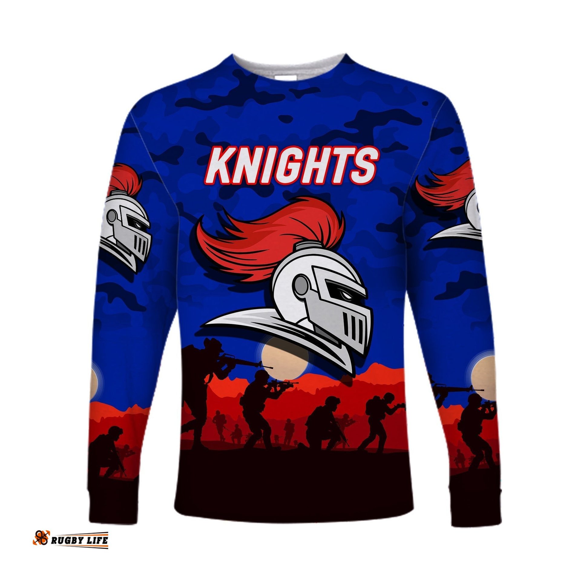 Newcastle Knights ANZAC Long Sleeve T-shirt Simple Style