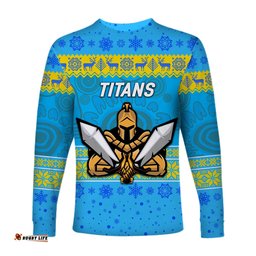 Gold Coast Titans Long Sleeve T-shirts Christmas Simple Style