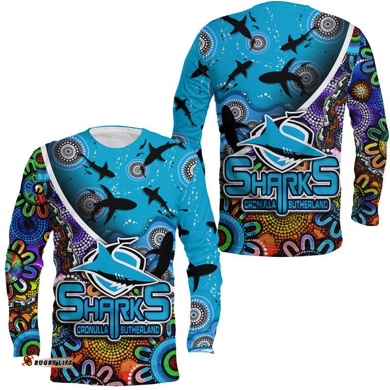 Cronulla Sutherland Long Sleeve T-shirt Sharks Indigenous Aboriginal