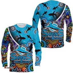 Cronulla Sutherland Long Sleeve T-shirt Sharks Indigenous Aboriginal