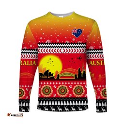 Custom Personalised Australia Christmas Long Sleeve T-shirt Proud Sydney Opera House