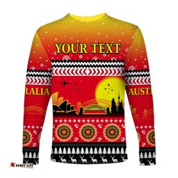 Custom Personalised Australia Christmas Long Sleeve T-shirt Proud Sydney Opera House