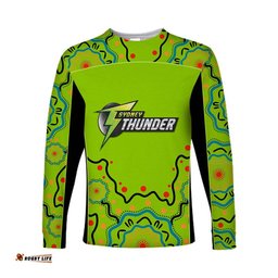 Custom Personalised And Number Sydney Thunder Long Sleeve T-shirts Twenty20 Cricket Replica Jersey