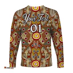 Custom Personalised Aboriginal Art Dot Long Sleeve T-shirt Indigenous NO.2