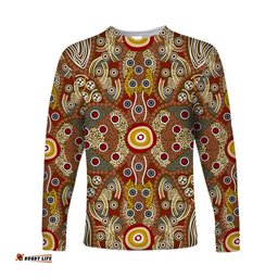 Custom Personalised Aboriginal Art Dot Long Sleeve T-shirt Indigenous NO.2