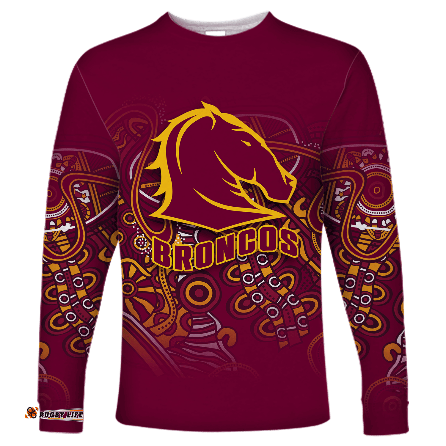 Brisbane Broncos Rugby Indigenous Long Sleeve T-shirt