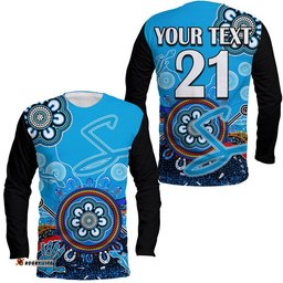 Custom Personalised Adelaide Strikers Long Sleeve T-shirt Cricket Indigenous Aboriginal Lizard Version