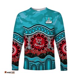 Brisbane Heat Cricket ANZAC Long Sleeve T-shirt Poppy Aboriginal Camouflage