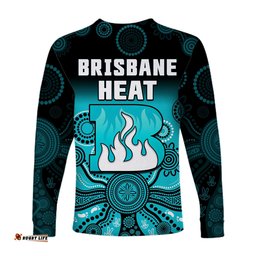 Brisbane Heat Long Sleeve T-shirt Gradient Aboriginal Dot Painting