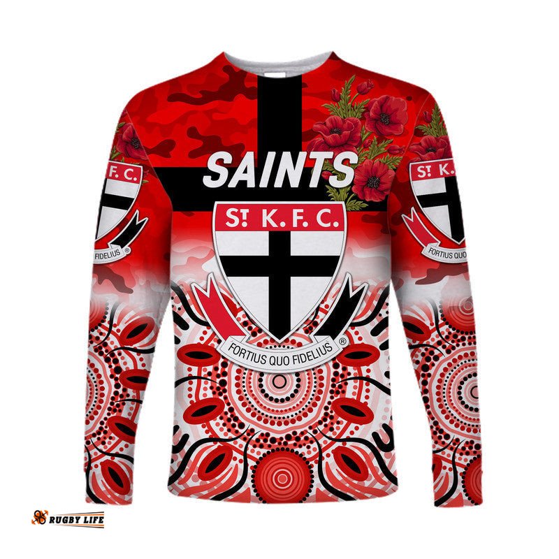 St Kilda Saints ANZAC Long Sleeve T-shirt Indigenous