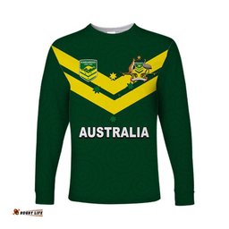 Custom Personalised And Number Australia Rugby League Long Sleeve T-shirt Rugby World Cup 2022