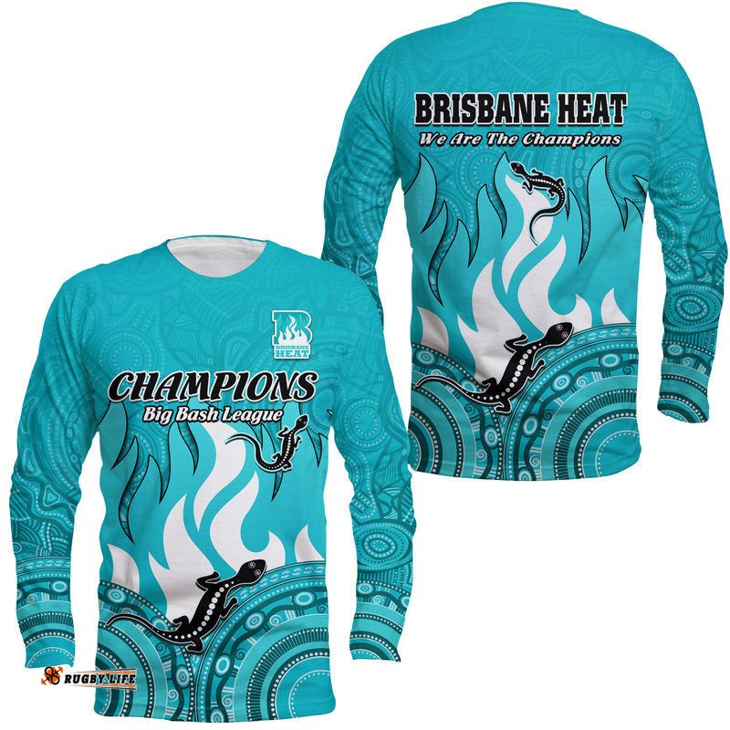 Brisbane Heat Cricket Champions Long Sleeve T-shirt Lizard Indigenous Aboriginal