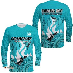 Brisbane Heat Cricket Champions Long Sleeve T-shirt Lizard Indigenous Aboriginal