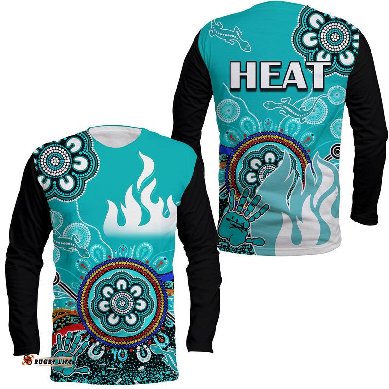 Brisbane Heat Long Sleeve T-shirt Cricket Indigenous Aboriginal Lizard Version