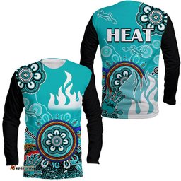 Brisbane Heat Long Sleeve T-shirt Cricket Indigenous Aboriginal Lizard Version