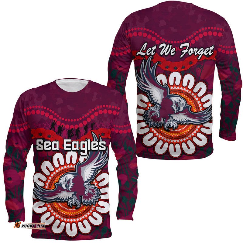Sea Eagles Rugby ANZAC Long Sleeve T-shirt Camouflage Poppy