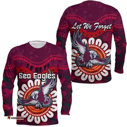 Sea Eagles Rugby ANZAC Long Sleeve T-shirt Camouflage Poppy