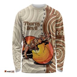 Thorny Devil Australia Long Sleeve T-shirt Baby Moloch Horridus With Ants Aboriginal Art