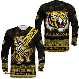 Richmond Tigers Unique Winter Season Long Sleeve T-shirt Tigers Merry Christmas