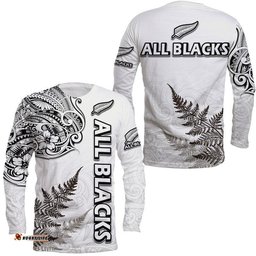 New Zealand Silver Fern Rugby Long Sleeve T-shirt Maori Ethics Style 02