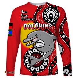 Dolphins Rugby NAIDOC Long Sleeve T-shirt For Our Elders Aboriginal