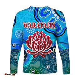 New South Wales Waratahs Aboriginal Long Sleeve T-shirt Indigenous Wave