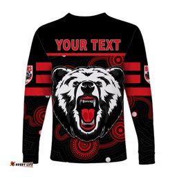 Custom Personalised The Bears Indigenous Long Sleeve T-shirt Go North Sydney