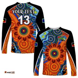 Custom Text and Number NAIDOC Week Long Sleeve T-shirt Aboriginal and Torres Strait Islanders Together