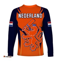 Netherlands Cricket Long Sleeve T-shirt T20 World Cup Nederland Lion