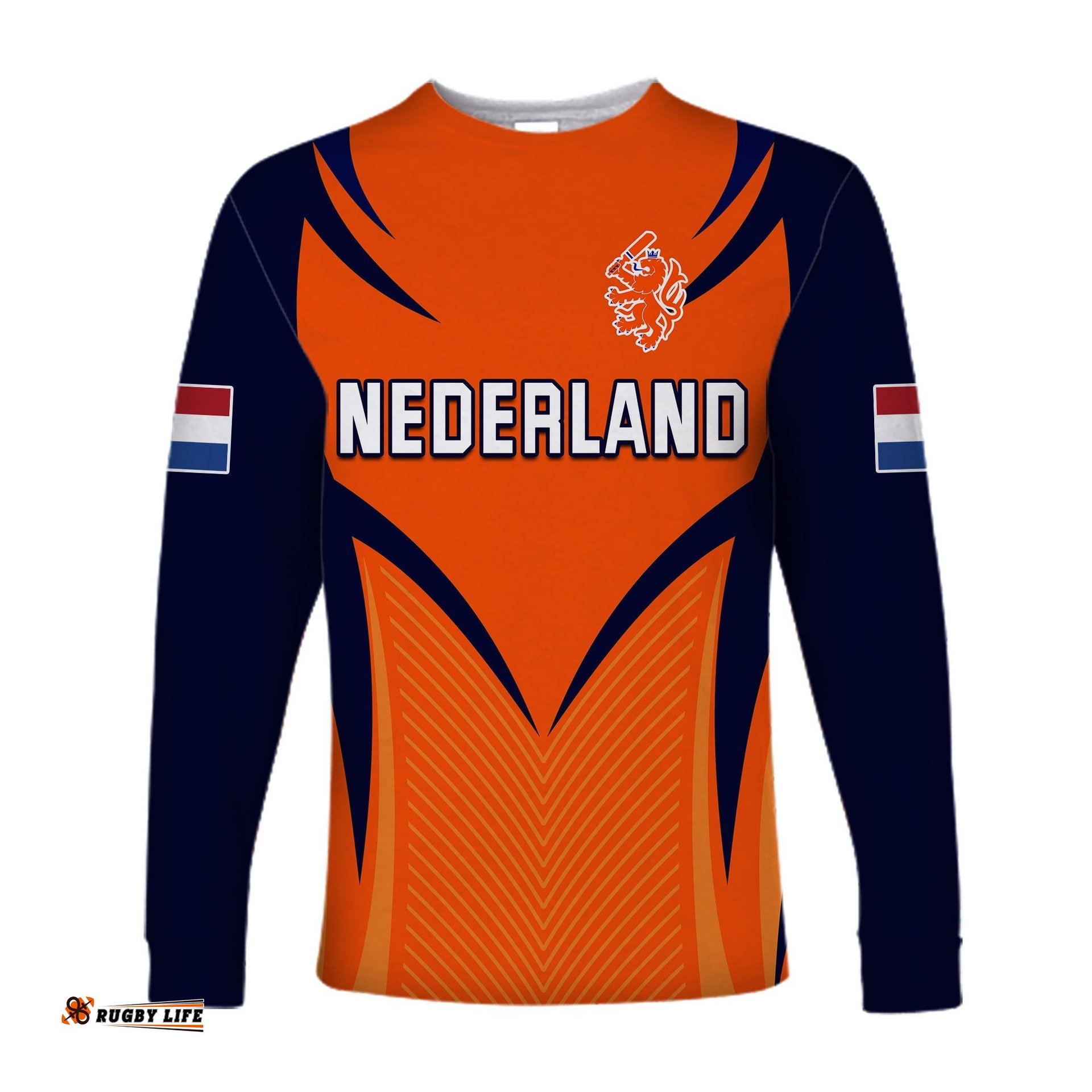 Netherlands Cricket Long Sleeve T-shirt T20 World Cup Nederland Lion