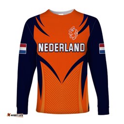 Netherlands Cricket Long Sleeve T-shirt T20 World Cup Nederland Lion