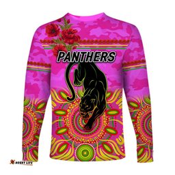 Penrith Panthers ANZAC Long Sleeve T-shirt Indigenous Pink