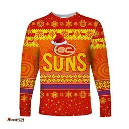 Gold Coast Suns Long Sleeve T-shirts Christmas Simple Style