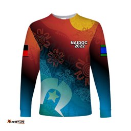Naidoc Week Long Sleeve T-shirts Indigenous Flag Australia Aboriginal