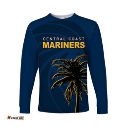 Custom Personalised And Number Mariners Football Long Sleeve T-shirts Blue Simple Style